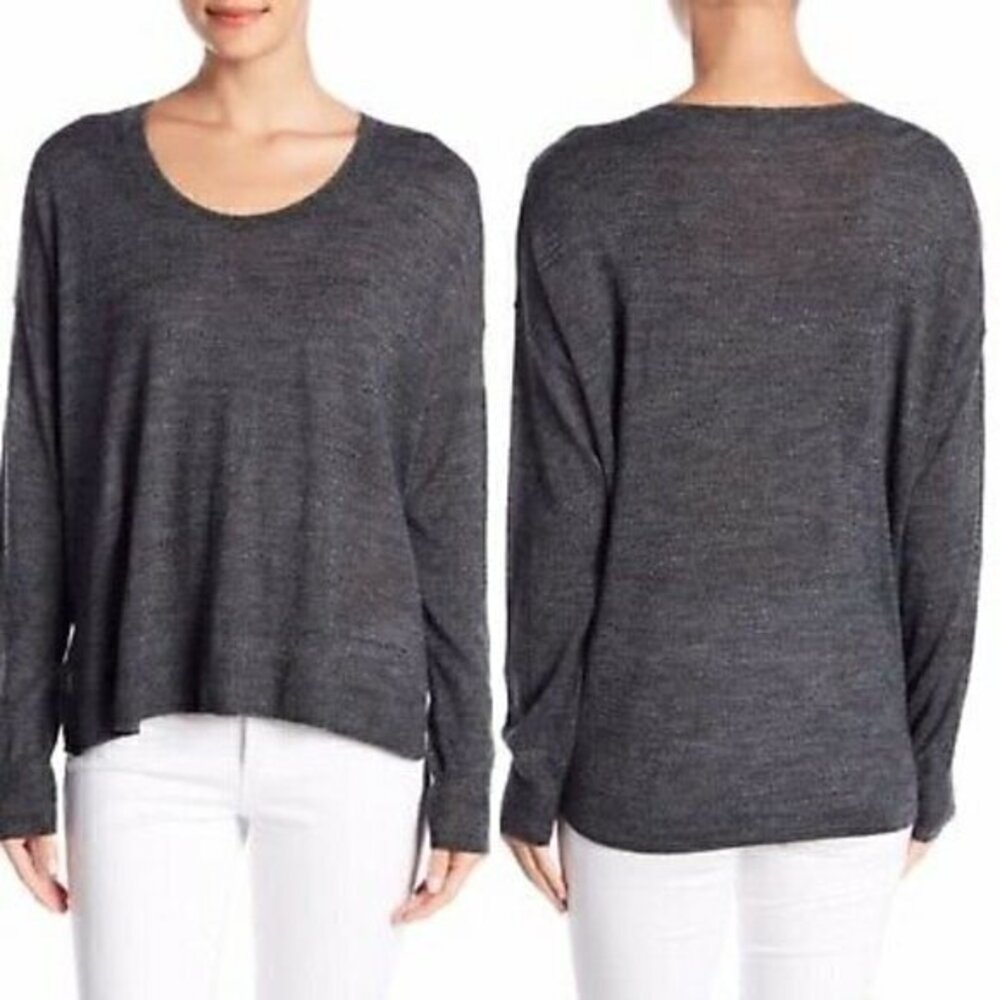 Madewell Southstar Wool Blend Pullover Sweater Knit Heather Ebony J4817 M